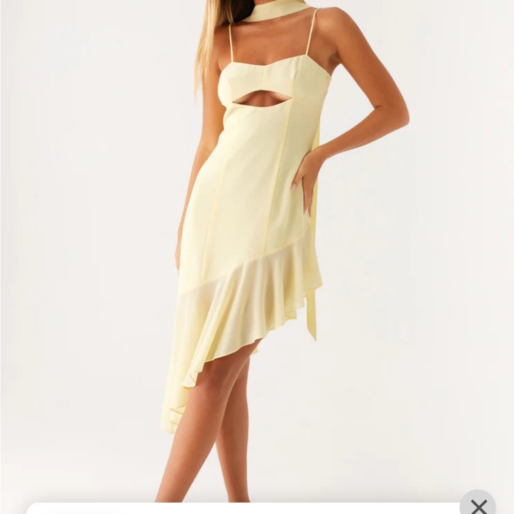 Peppermayo Light Yellow Asymmetrical Dress
